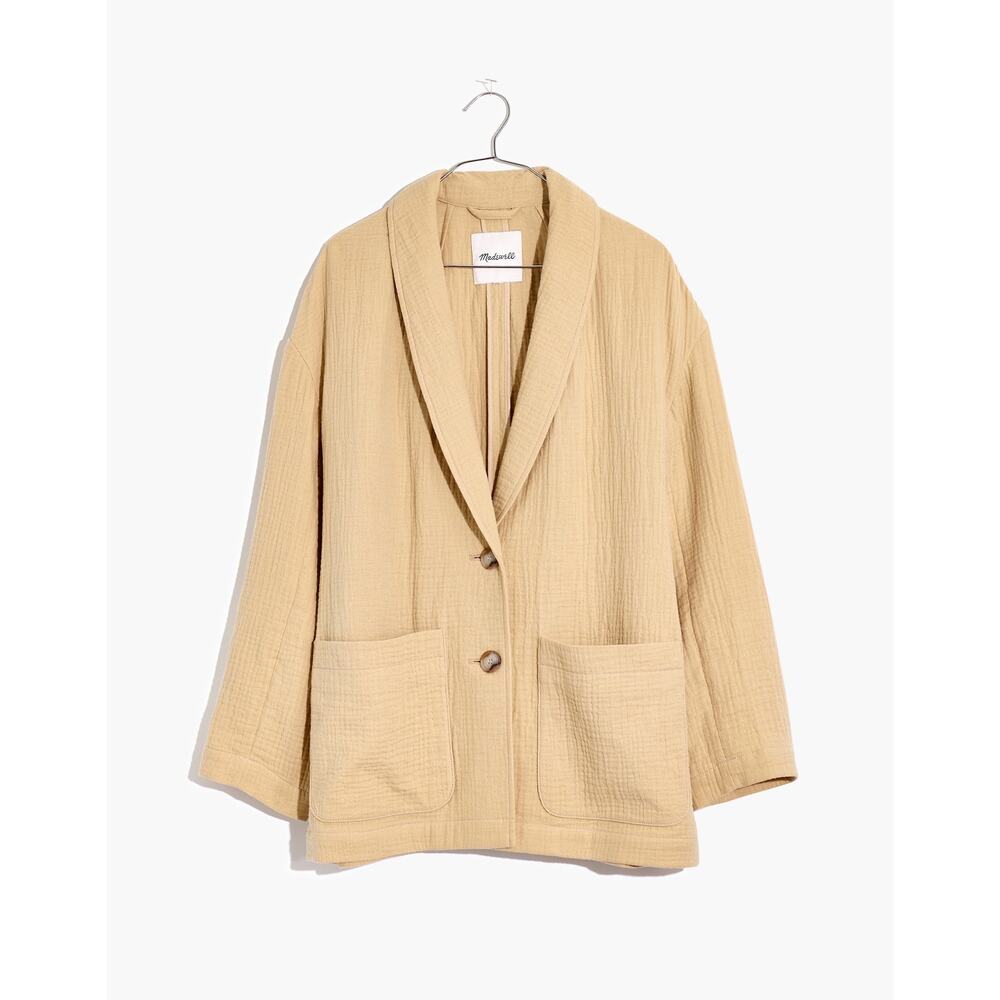 Madewell Dorset Gauze 100% Cotton Cream Oversized Lightspun Blazer